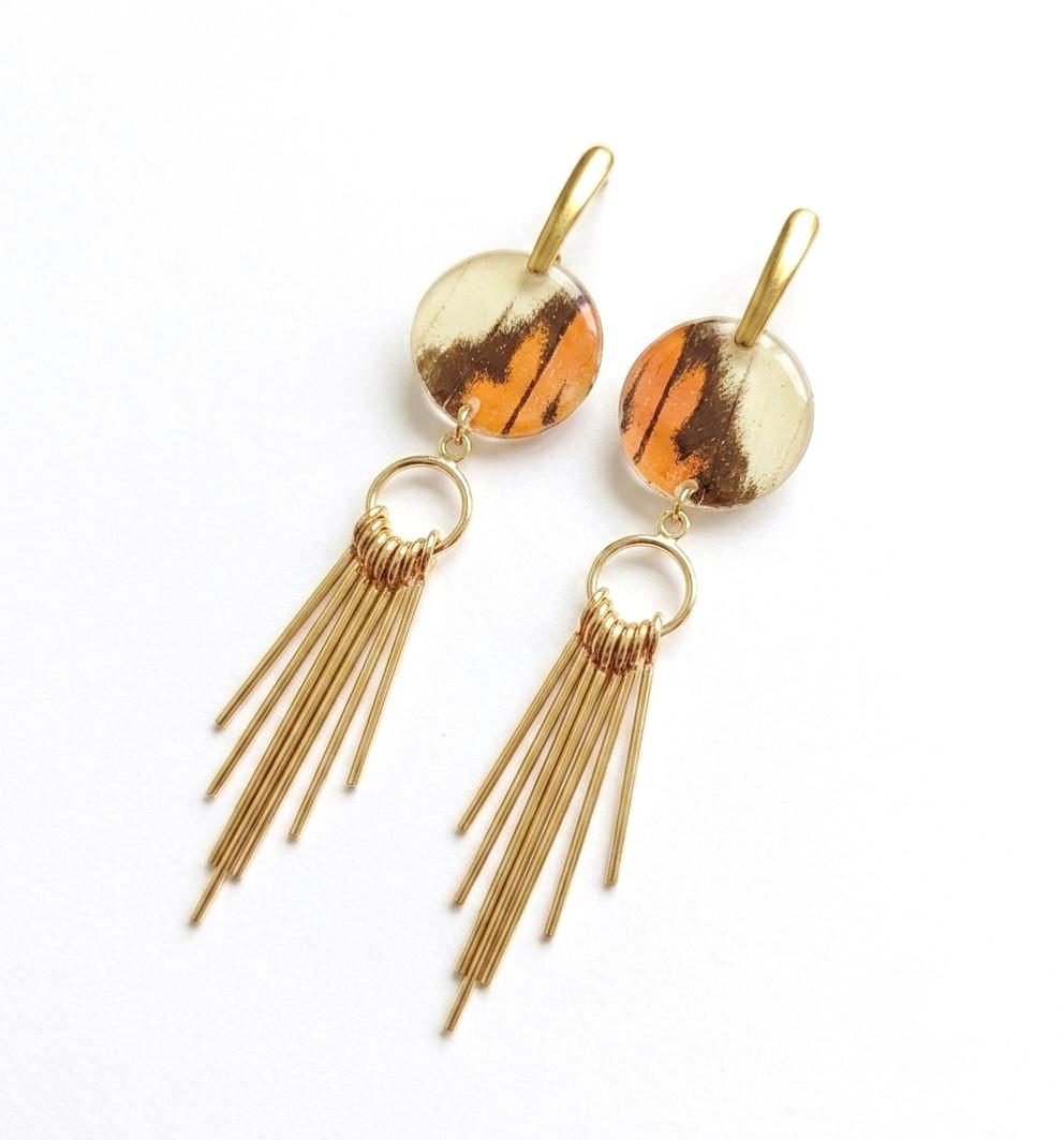 Blue Morpho - Blue Dangling Earrings