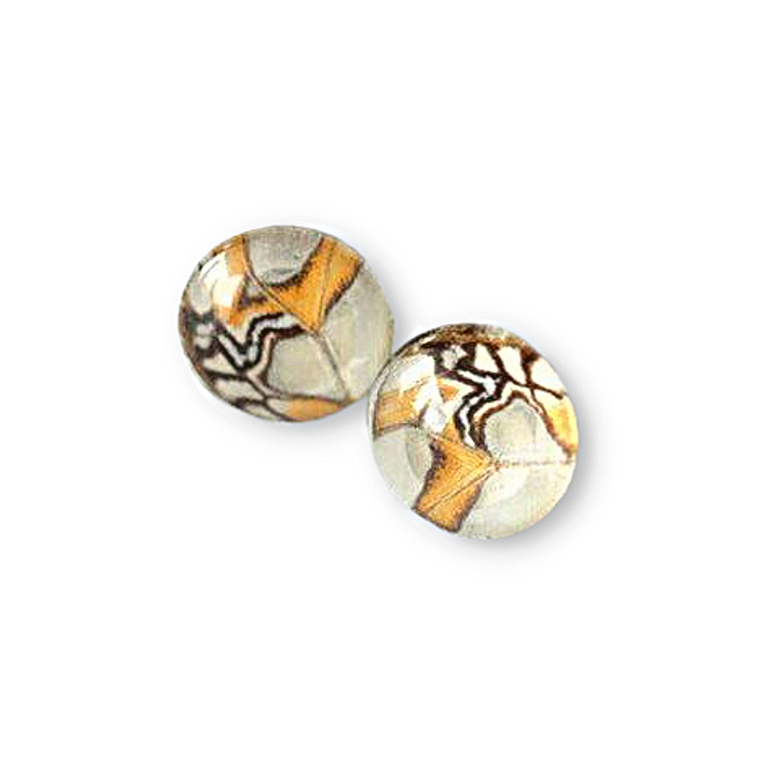Malachite Butterfly - Glass Studs.