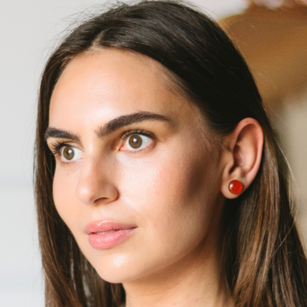 Red Stud Earrings
