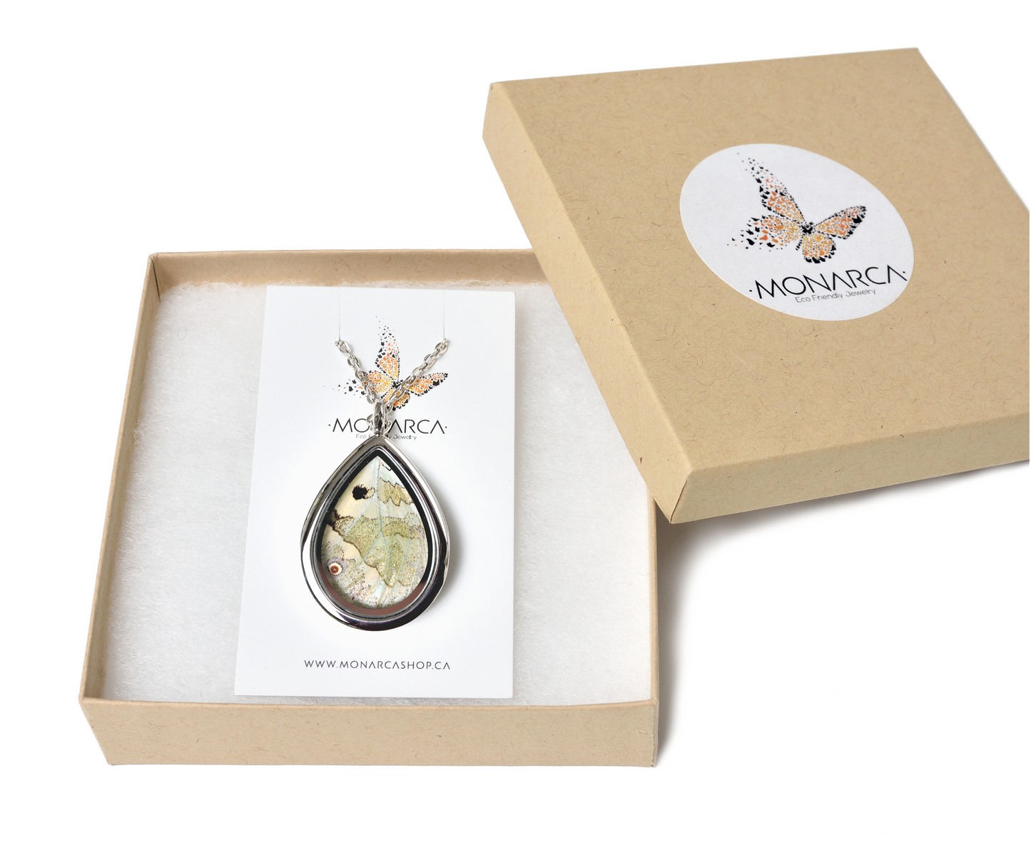 Mother of Pearl Butterfly - Teardrop Pendant