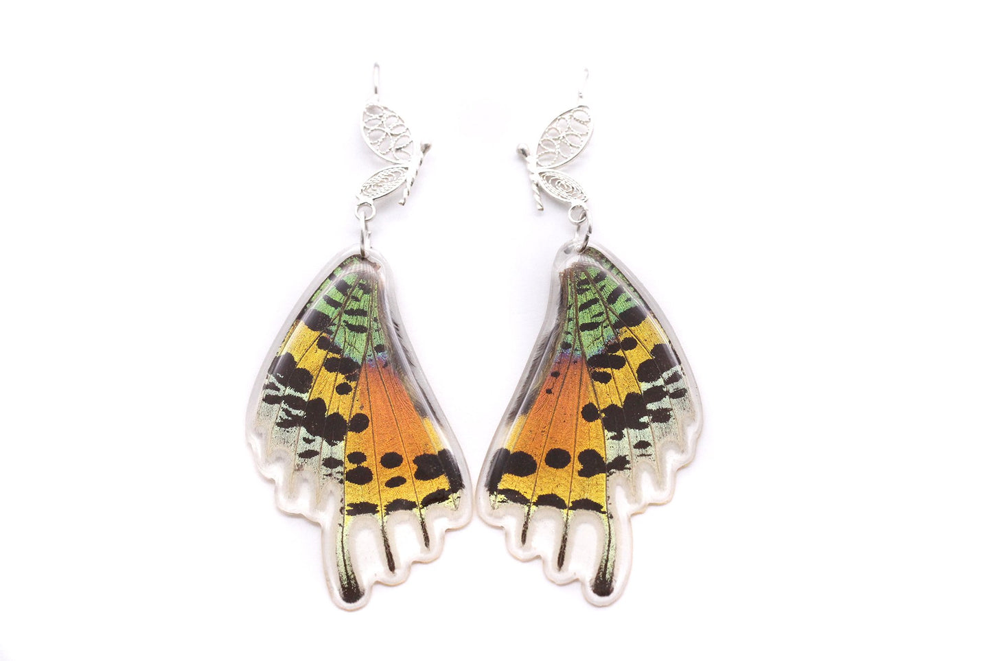 Filigree Earrings - Rainbow Sunset Moth