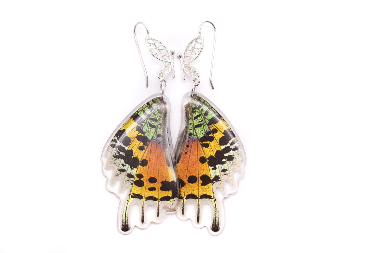 Filigree Earrings - Rainbow Sunset Moth