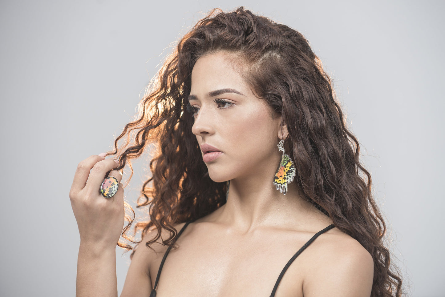 Filigree Earrings - Rainbow Sunset Moth