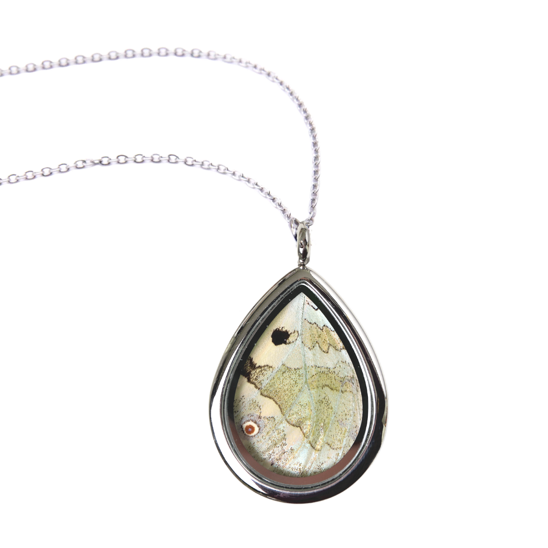 Mother of Pearl Butterfly - Teardrop Pendant