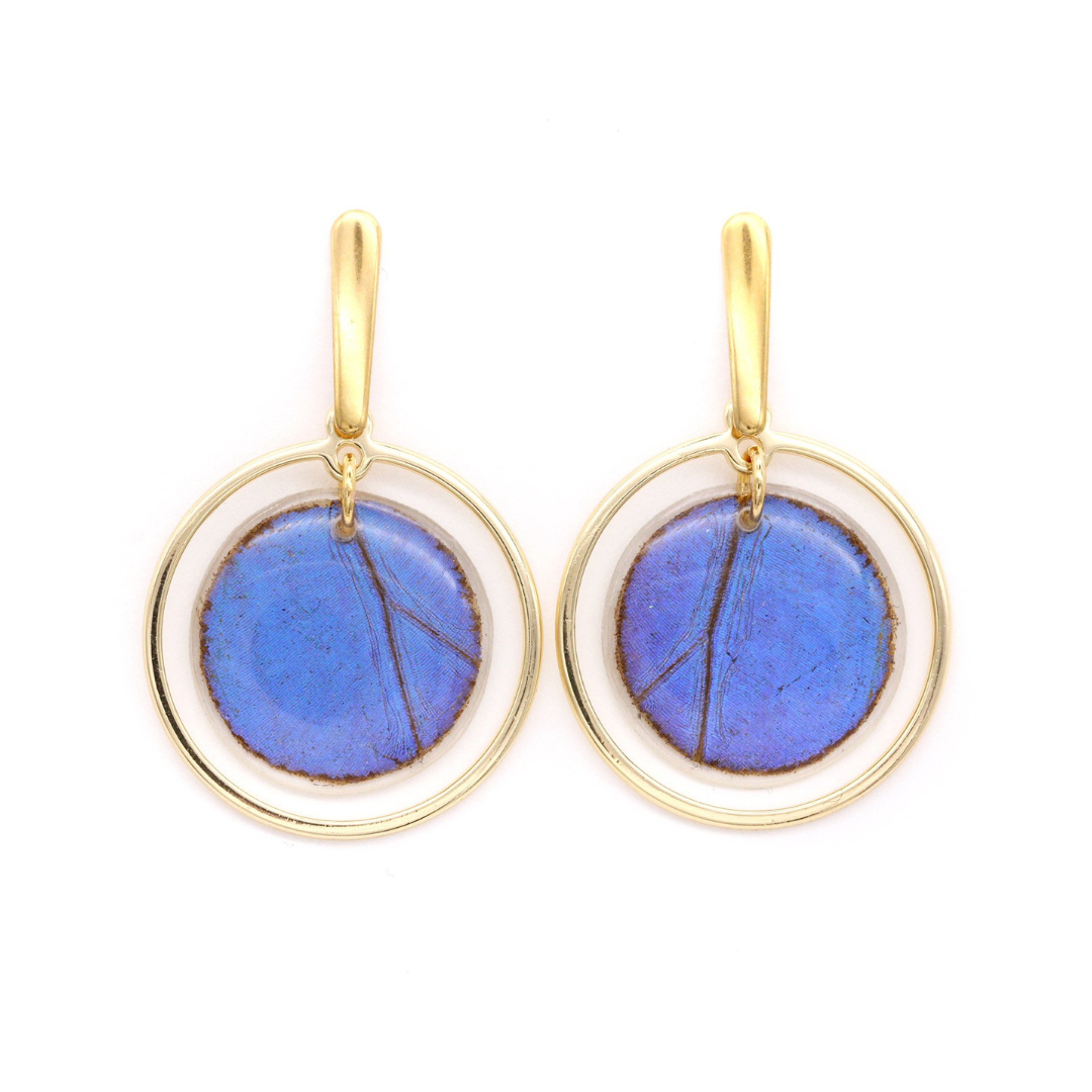 Earrings made from real butterfly wings