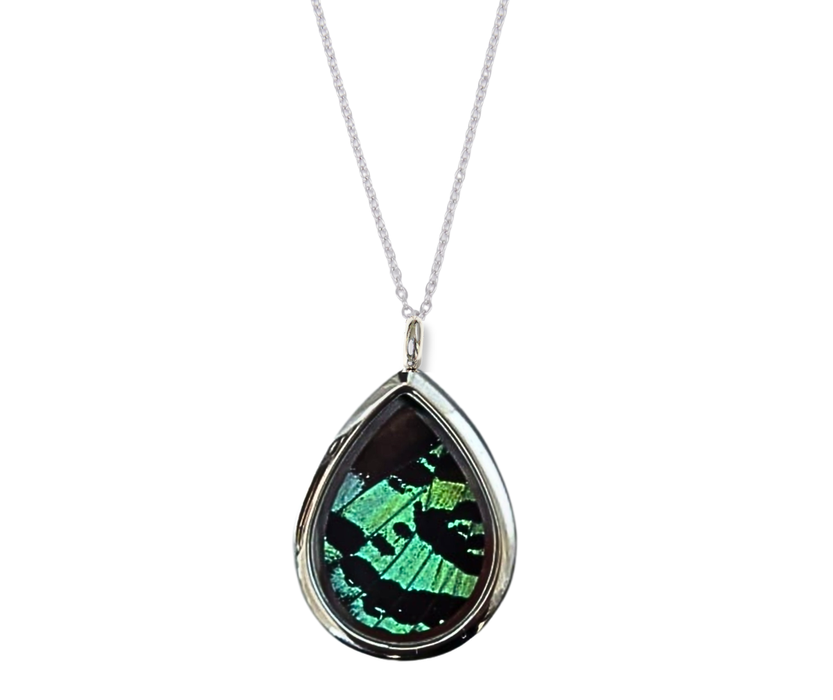 Green Sunset Moth - Teardrop Pendant