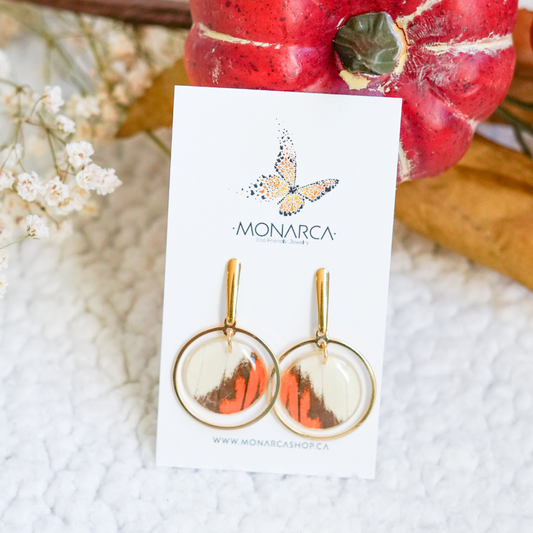 Orange Half-Moon  Earrings