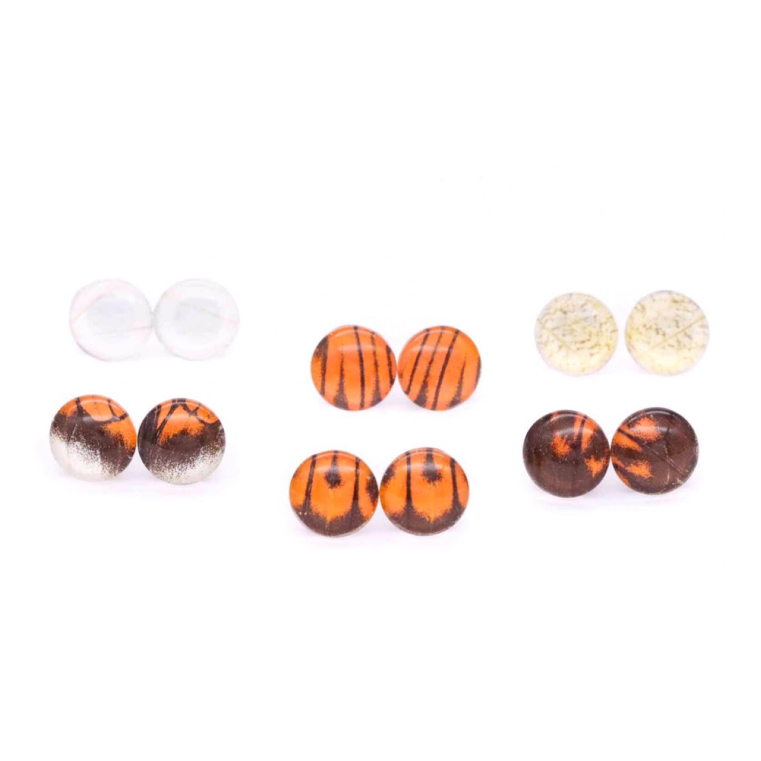 Orange & Black Stud Earrings