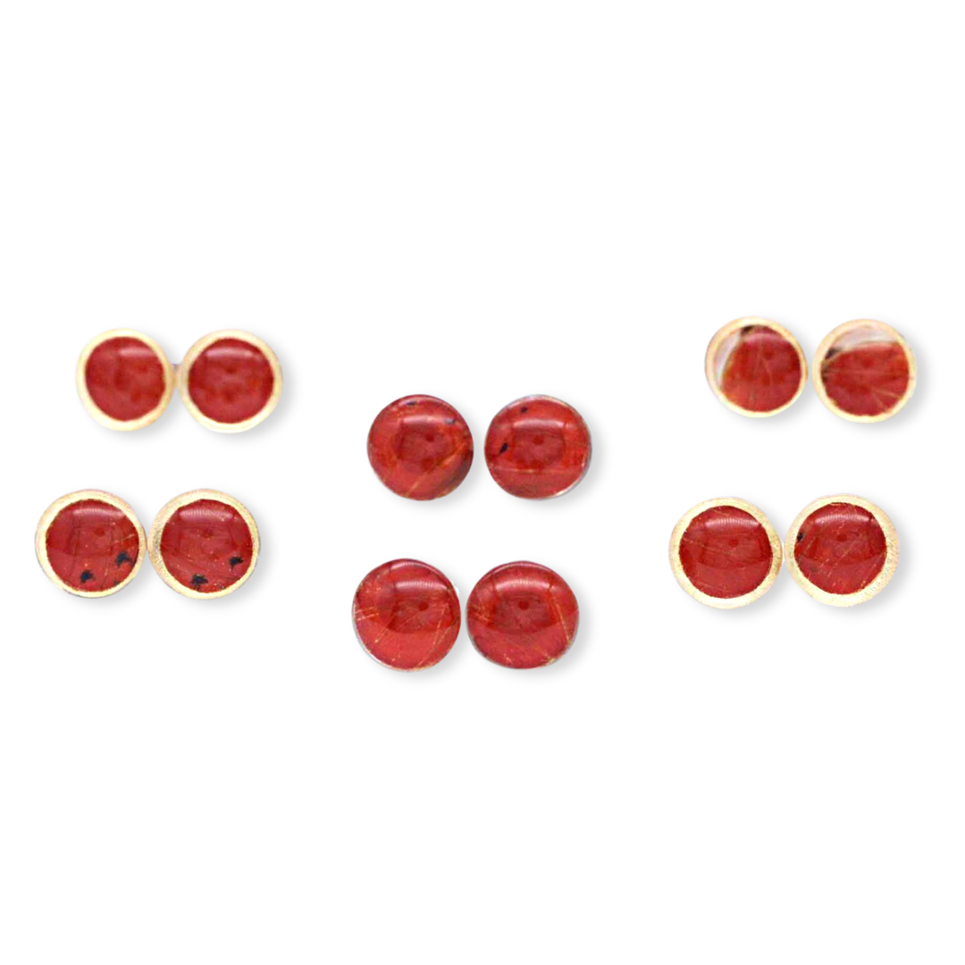 Red Glider Butterfly - Glass Studs.