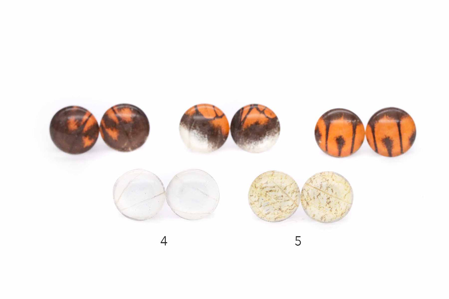 Orange & Black Stud Earrings
