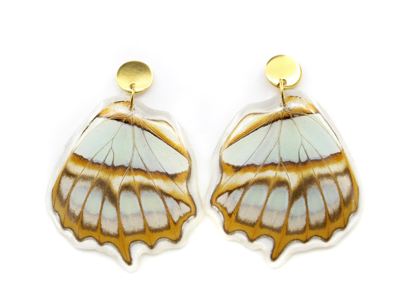 Malachite Butterfly Earrings - Golden Post