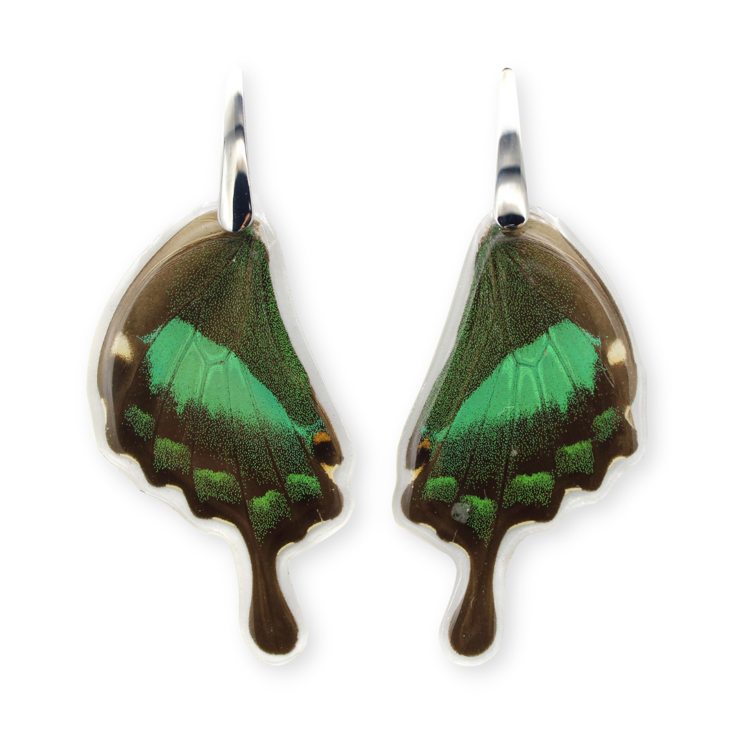 Emerald Butterfly - Dangling Earrings