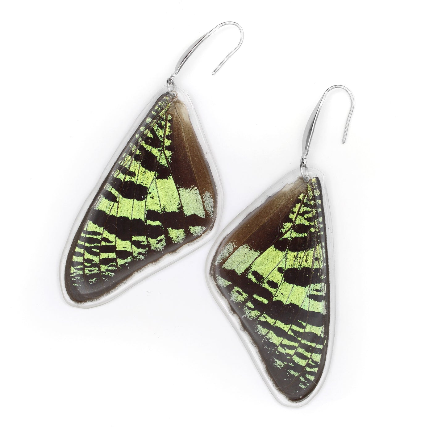 Green Sunset Butterfly - Dangling Earrings