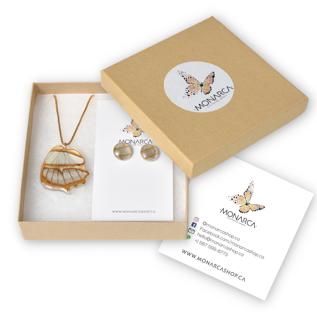 Set - Malachite Butterfly Studs and Pendant
