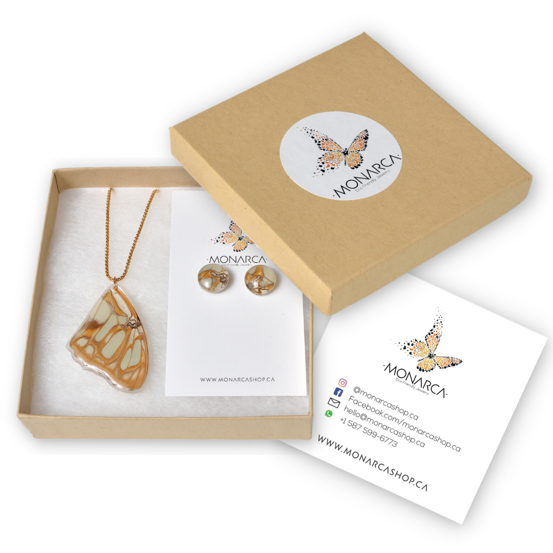 Set - Malachite Butterfly Studs and Pendant